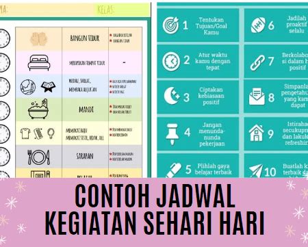 Contoh Jadwal Kegiatan Sehari Hari Yang Kreatif