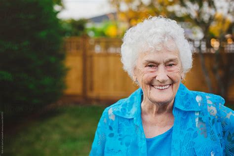 "Happy Portrait Of Old - Elderly - Woman In Backyard" by Stocksy ...