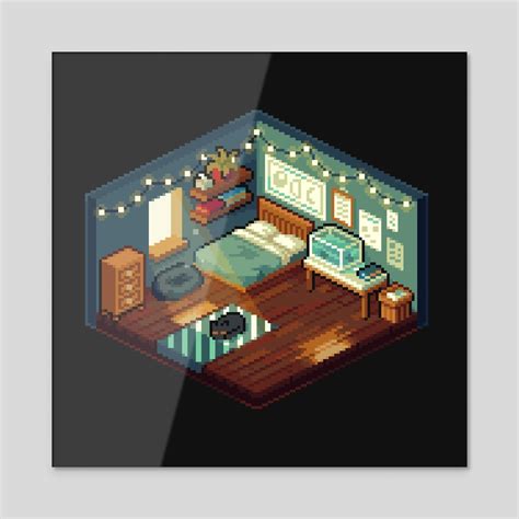 Pixel Art - Cosy Isometric Room, an art print by Tofu Pixel - INPRNT