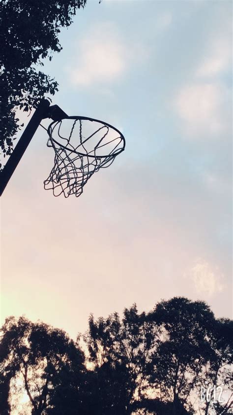 Netball Ring with Sunset Background