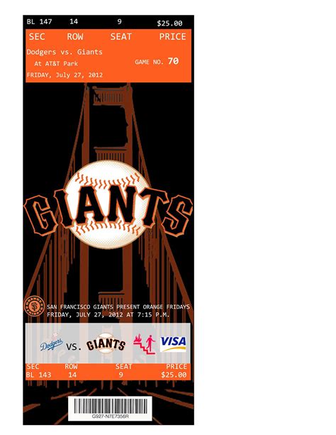 San Francisco Giants Ticket on Behance