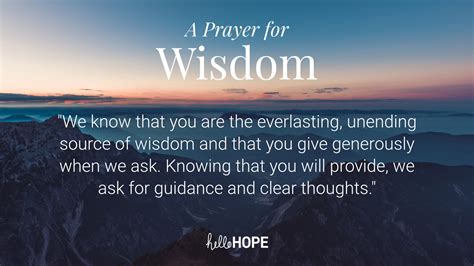 A Prayer for Wisdom | helloHOPE