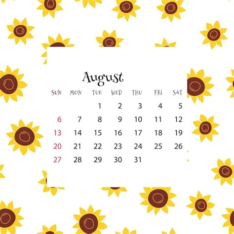 Premium Vector | 2023 calendar for august vector illustration of month ...