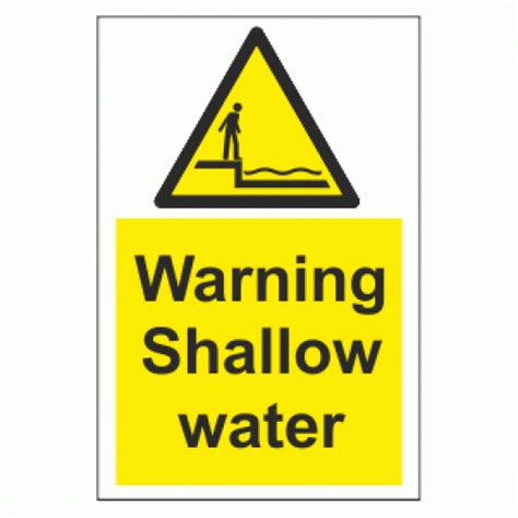 Warning Shallow water sign