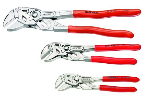 KNIPEX 3pce ADJUSTABLE PLIERS WRENCH SET – 8603150, 8603180 & 8603250 ...