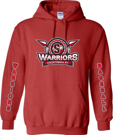 Warriors Baseball - Custom Warriors Baseball Team Red Hoodies | TAGSports