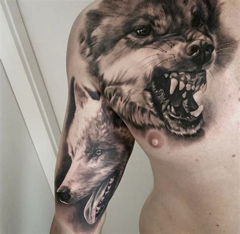 Angry wolf happy wolf | Tatuagem de lobo no braço, Tatuagem de lobo ...