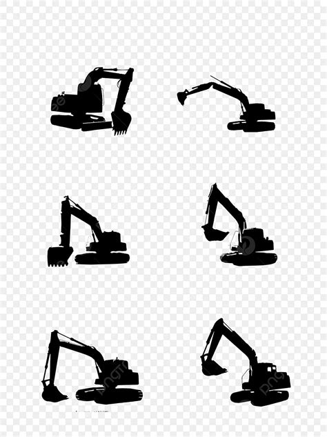 Digger Silhouette PNG Free, Silhouette Of Excavator Digger, Excavator ...