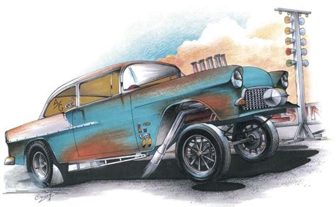 Resultado de imagen para gasser dibujo | Drag racing cars, Chevy, Art cars