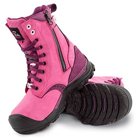 P&F Workwear Women’s 8″ Waterproof Steel Toe Safety Work Boots with ...