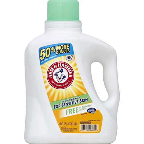 Arm & Hammer Free & Clear Laundry Detergent for Sensitive Skin (150 fl ...