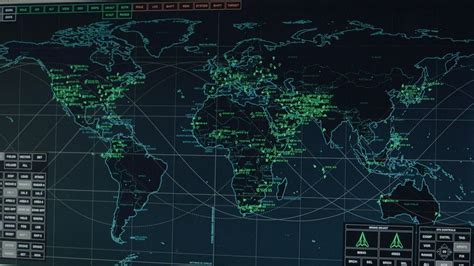 a computer screen with a world map on it