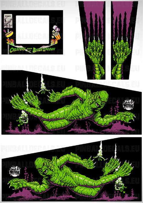 Creature From The Black Lagoon - Pinball Cabinet Decals Set - Pinball ...