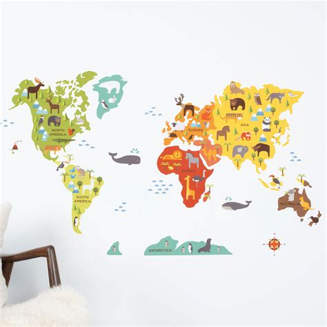 World Map Wall Decal | WallDecals.com