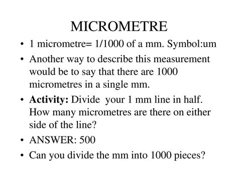 MICROSCOPIC MEASUREMENT - ppt download