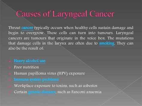 Laryngeal Cancer: Symptoms, causes, diagnosis and treatment.