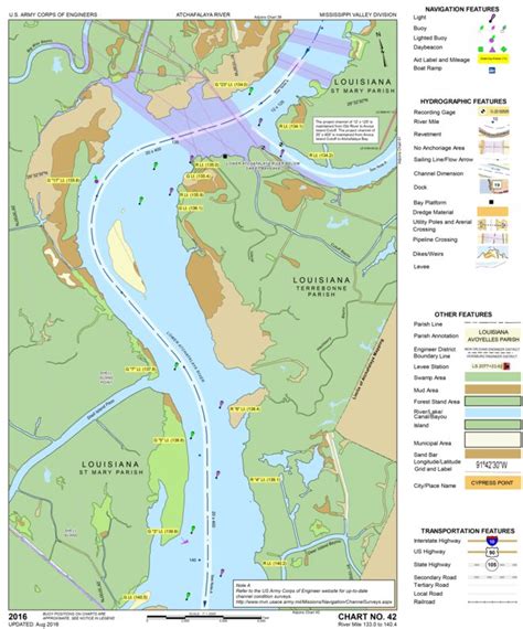 Atchafalaya River Chart 42 - Lower Atchafalaya below Sweet Bay Map by ...