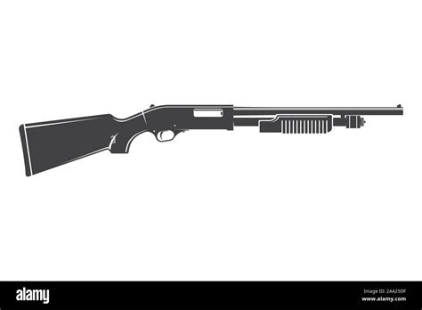 Rifle silhouette isolated on white background. Vector illustration ...