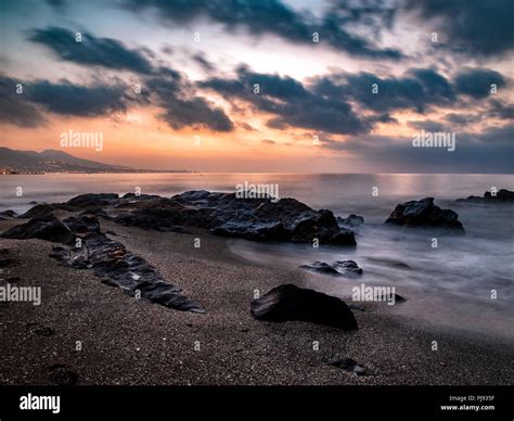 Colorful Sunrise from the beach Stock Photo - Alamy