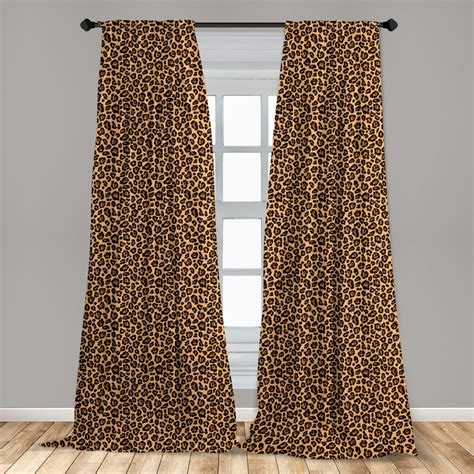 Leopard Print Curtains 2 Panels Set, Leopard Texture Illustration ...