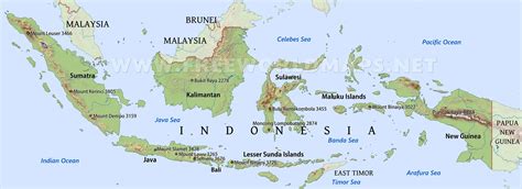 Indonesia Physical Map