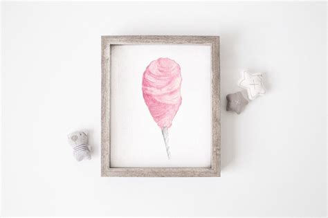 Circus Theme Nursery Sweet Shop Print Pink Cotton Candy Watercolor ...