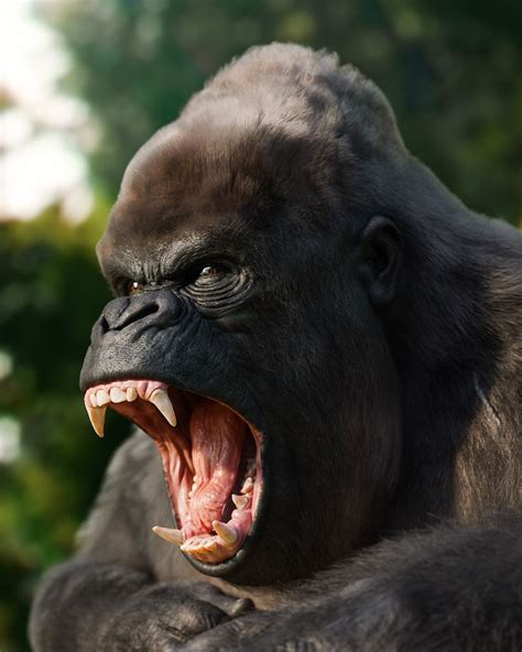 Realistic Angry Gorilla - ZBrushCentral | Angry animals, Gorilla tattoo ...