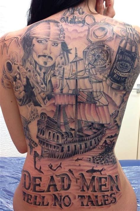 #piratesofthecaribbean #tattoo #backpiece #monkey #pirateship # ...