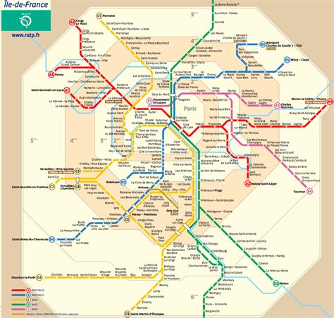 Ile-de-france RER Map - Paris by Train