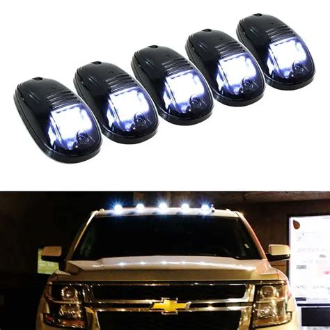 Car styling 5 Pcs White Lights Marker 9 LED Car Roof Cab For Truck SUV ...