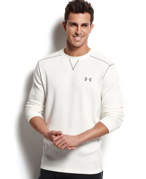 Under armour Men's Amplify Long-sleeve Thermal T-shirt in White for Men ...