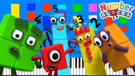 CBeebies Numberblocks Theme Song Slow EASY Medium 4K Piano Tutorial ...