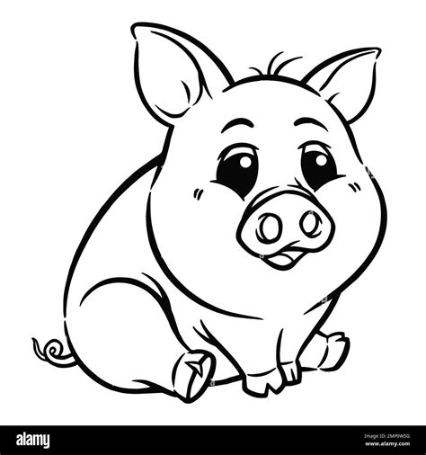 Boy Cartoon Clipart Black And White Pig