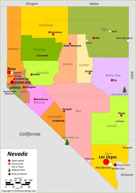 Nevada State Map | USA | Maps of Nevada (NV)