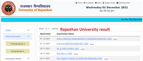 Rajasthan University results 2023 link www.uniraj.ac.in BA B.Com B.Sc ...