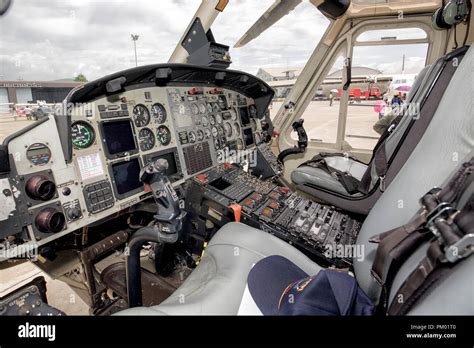 Helicopter cockpit. Interior view of Thai Air force helicopter Stock ...