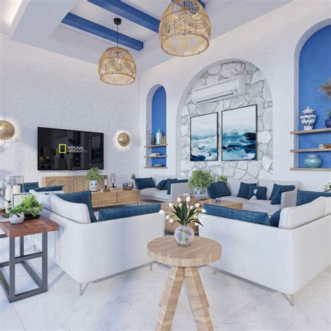 Santorini style reception on Behance | Mediterranean interior design ...