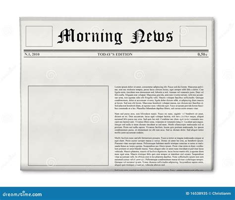 Newspaper Headline and Photo Template Stock Image - Image of graphic ...