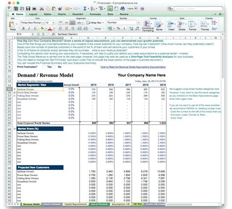 3 Year Financial Projection Template Excel