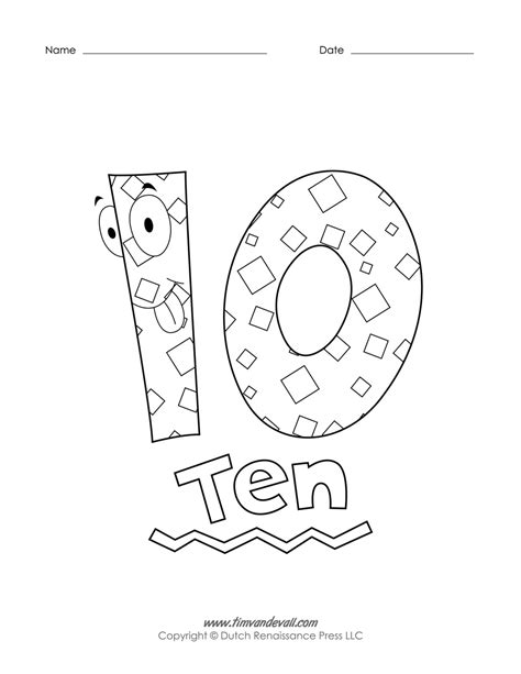 Number 10 Coloring Page at GetColorings.com | Free printable colorings ...