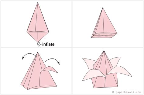 Origami Rose With Stem