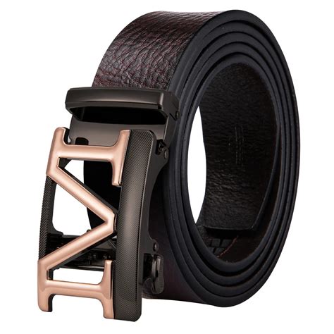 Hi Tie Fashion Leather Belt Brown Cowhide Real Leather Belts with ...