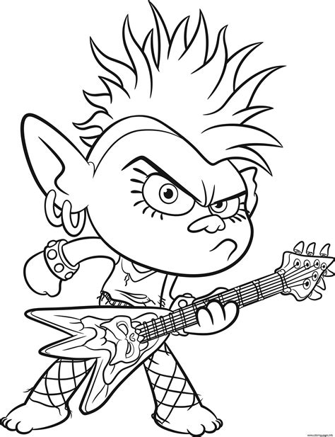 trolls world tour coloring page easy ready for download