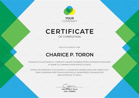 Company Internship Certificate Design Template in PSD, Word, Publisher ...