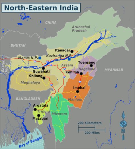 North East India Tourist Map - Draw A Topographic Map