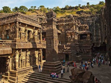 The Kailasha Temple in Maharashtra, India. It is the largest building ...