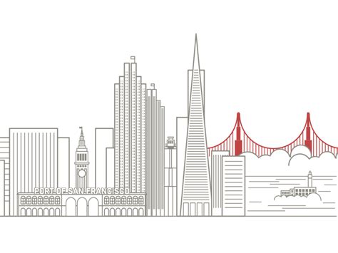 San Francisco Skyline in Illustrator | Graphic design cards, Building ...