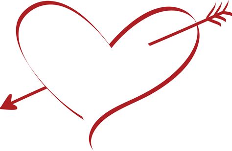 Free Clipart Of A cupid arrow heart