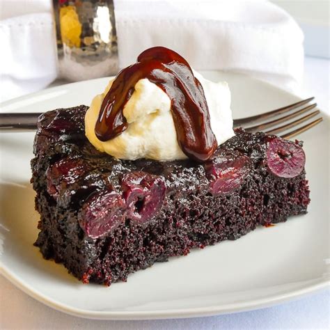 Chocolate Cherry Upside Down Cake. So quick & easy to prepare!