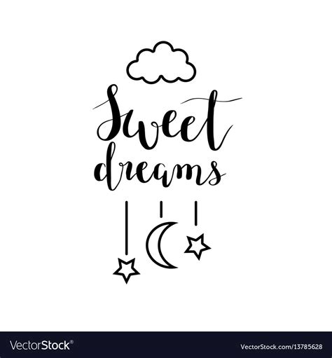 Sweet dreams calligraphy design Royalty Free Vector Image